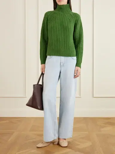 Allude Ribbed Cashmere Turtleneck Sweater | Thumbnail 2