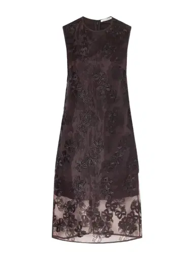 Cecilie Bahnsen Cbdevin Embroidered Rosette Organza Midi Dress | Thumbnail 1 Cecilie Bahnsen Cbdevin Embroidered Rosette Organza Midi Dress | Thumbnail 1