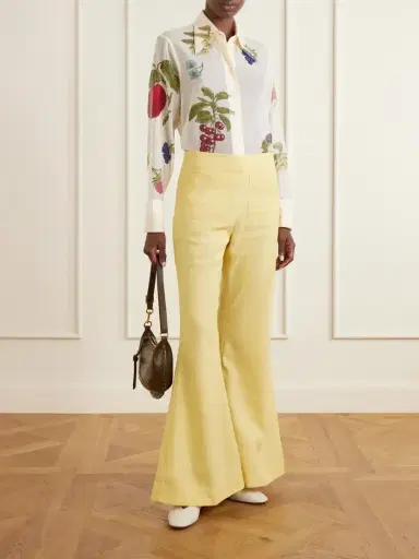 ALIX OF BOHEMIA Farah Sunlight Wool And Linen-blend Flared Pants | Thumbnail 2 ALIX OF BOHEMIA Farah Sunlight Wool And Linen-blend Flared Pants | Thumbnail 2