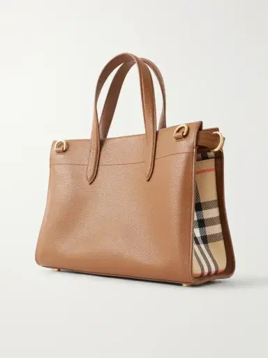 Burberry Cotswolds Small Checked Canvas-trimmed Leather Tote | Thumbnail 4 Burberry Cotswolds Small Checked Canvas-trimmed Leather Tote | Thumbnail 4