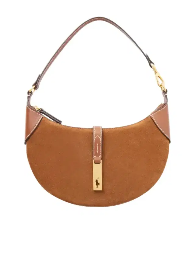 Polo Ralph Lauren Leather-trimmed Suede Shoulder Bag