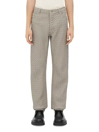 Bottega Veneta Men's Intrecciato Leather Pants | Thumbnail 1 Bottega Veneta Men's Intrecciato Leather Pants | Thumbnail 1