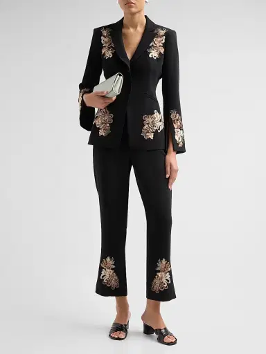 Cinq à Sept Women's Isby Floral Border Blazer - Black Neutral Multi - Size 14 | Thumbnail 2 Cinq à Sept Women's Isby Floral Border Blazer - Black Neutral Multi - Size 14 | Thumbnail 2