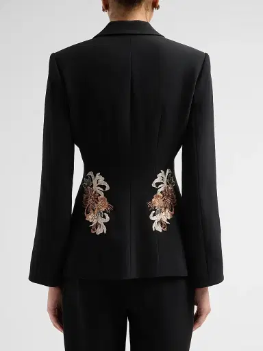 Cinq à Sept Women's Isby Floral Border Blazer - Black Neutral Multi - Size 14 | Thumbnail 3 Cinq à Sept Women's Isby Floral Border Blazer - Black Neutral Multi - Size 14 | Thumbnail 3