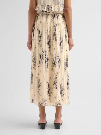 Cinq à Sept Women's Delaine Hand-Sketched Floral Midi Skirt - Gardenia Black | Thumbnail 3 Cinq à Sept Women's Delaine Hand-Sketched Floral Midi Skirt - Gardenia Black | Thumbnail 3