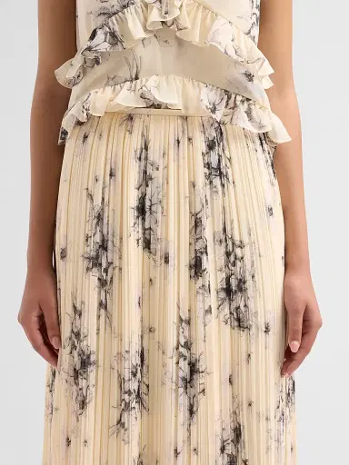 Cinq à Sept Women's Delaine Hand-Sketched Floral Midi Skirt - Gardenia Black | Thumbnail 5 Cinq à Sept Women's Delaine Hand-Sketched Floral Midi Skirt - Gardenia Black | Thumbnail 5