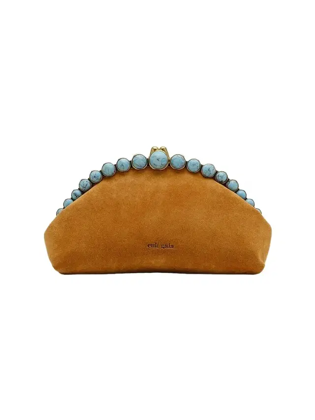 Cult Gaia Women's Una Bead-Trim Suede Clutch - Toasted Caramel
