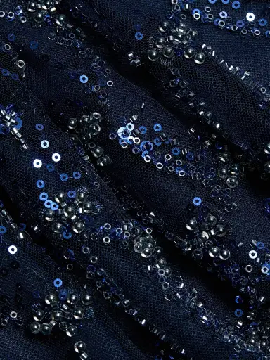 Reem Acra Women's Beaded Sequin Strapless Column Gown - Navy - Size 0 | Thumbnail 7 Reem Acra Women's Beaded Sequin Strapless Column Gown - Navy - Size 0 | Thumbnail 7