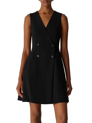 Rebecca Taylor Women's Double-Breasted Minidress - Black | Thumbnail 3