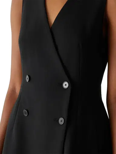 Rebecca Taylor Women's Double-Breasted Minidress - Black | Thumbnail 6