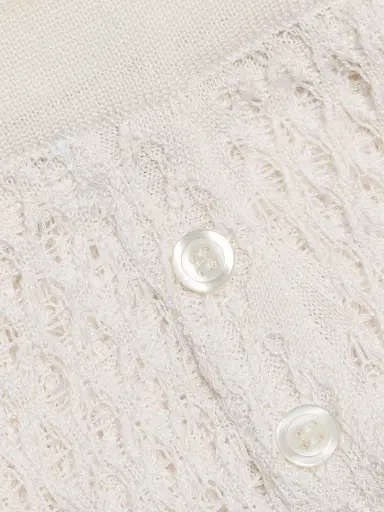 Kiki de Montparnasse Women's Silk Crochet Shorts - Ivory - Size XL | Thumbnail 7