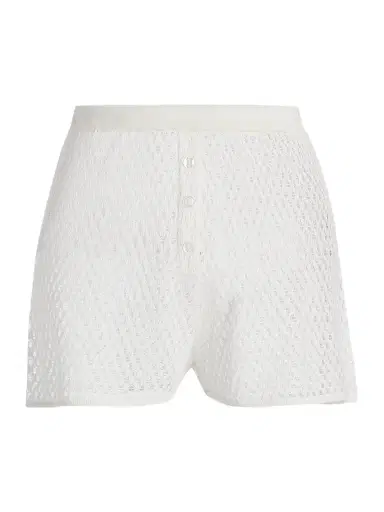 Kiki de Montparnasse Women's Silk Crochet Shorts - Ivory - Size XL | Thumbnail 1