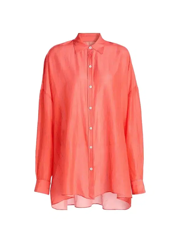 Kiki de Montparnasse Women's Joue Avec Moi Print Cotton-Blend Oversized Shirt - Pamplemousse