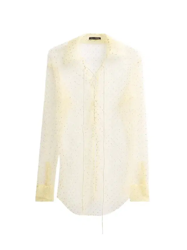 Kiki de Montparnasse Women's Merci Polka Dot-Embroidered Cover-Up Shirt - Citron