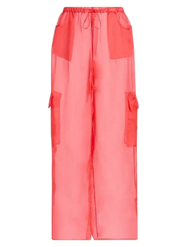 Kiki de Montparnasse Women's Sheer Silk Organza Pants - Pamplemousse