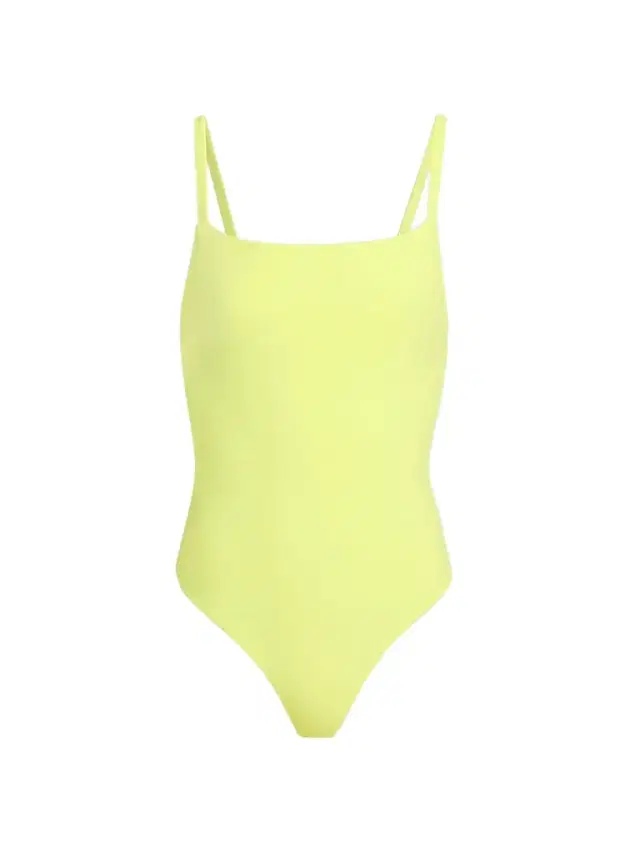 Kiki de Montparnasse Women's Echauffe Straight Neck One-Piece Swimsuit - Citron