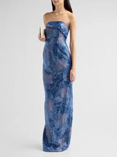 Rene Ruiz Collection Women's Embellished Floral Strapless Column Gown | Thumbnail 4 Rene Ruiz Collection Women's Embellished Floral Strapless Column Gown | Thumbnail 4