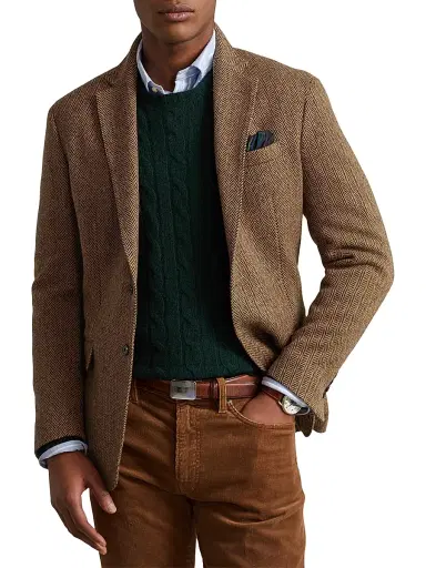 Polo Ralph Lauren Men's Herringbone Wool-Blend Two-Button Sport Coat - Brown Tan | Thumbnail 3 Polo Ralph Lauren Men's Herringbone Wool-Blend Two-Button Sport Coat - Brown Tan | Thumbnail 3