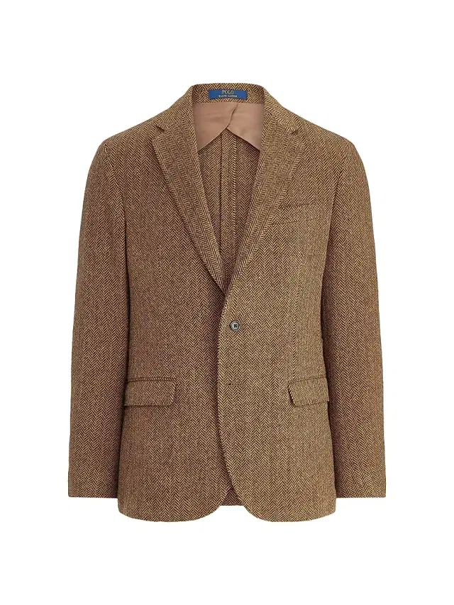 Polo Ralph Lauren Men's Herringbone Wool-Blend Two-Button Sport Coat - Brown Tan
