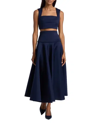 BLACK HALO Women's Pamina Two-Piece Midi-Dress Set - Navy - Size 10 | Thumbnail 2