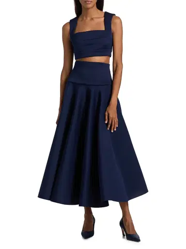 BLACK HALO Women's Pamina Two-Piece Midi-Dress Set - Navy - Size 10 | Thumbnail 3
