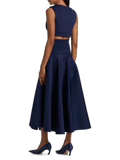 BLACK HALO Women's Pamina Two-Piece Midi-Dress Set - Navy - Size 10 | Thumbnail 5