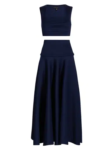 BLACK HALO Women's Pamina Two-Piece Midi-Dress Set - Navy - Size 10 | Thumbnail 1