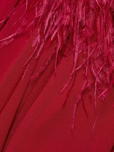 Bronx and Banco Women's Geisha V-Neck Feather Gown | Thumbnail 8