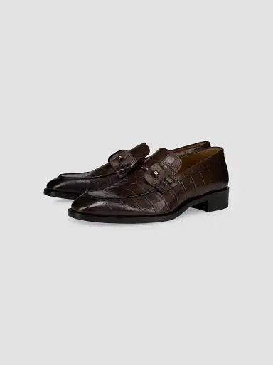 Christian Louboutin Men's Chambelimoc Patinated Leather Loafers - Cosme - Size 7 | Thumbnail 2