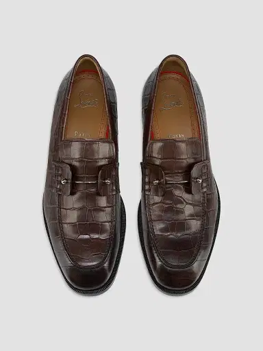 Christian Louboutin Men's Chambelimoc Patinated Leather Loafers - Cosme - Size 7 | Thumbnail 4