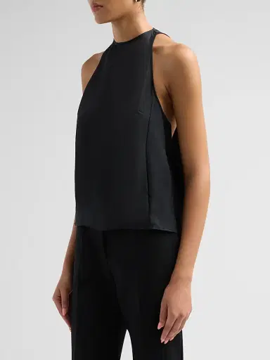 Loulou de Saison Women's Cami Silk Sleeveless Cape Top - Black - Size XS | Thumbnail 4 Loulou de Saison Women's Cami Silk Sleeveless Cape Top - Black - Size XS | Thumbnail 4