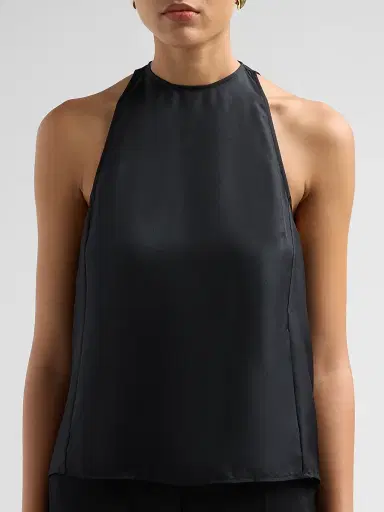 Loulou de Saison Women's Cami Silk Sleeveless Cape Top - Black - Size XS | Thumbnail 5 Loulou de Saison Women's Cami Silk Sleeveless Cape Top - Black - Size XS | Thumbnail 5