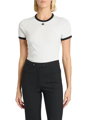Courrèges Women's Logo Cotton T-Shirt - Smoky Brown | Thumbnail 3