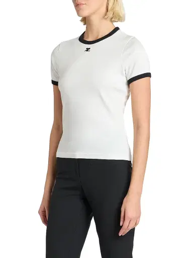 Courrèges Women's Logo Cotton T-Shirt - Smoky Brown | Thumbnail 4