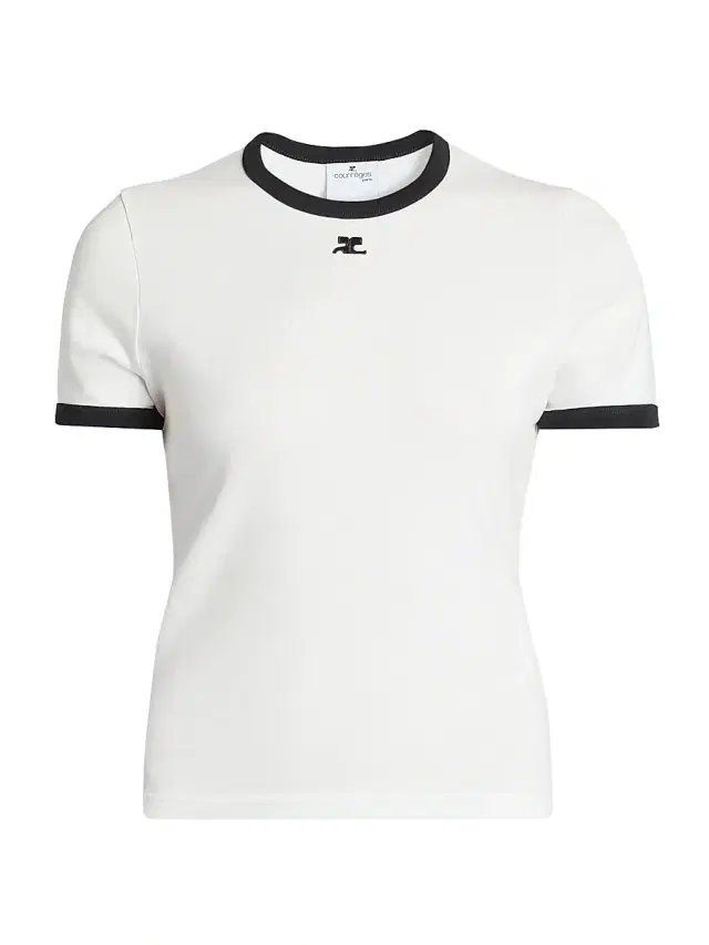 Courreges Women's Logo Cotton T-Shirt - Smoky Brown
