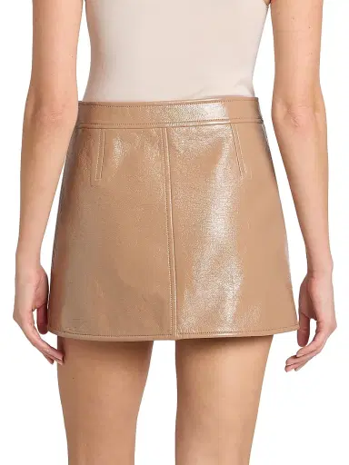 Courrèges Women's Reedition Cotton-Blend Vinyl A-Line Mini Skirt - Bronze | Thumbnail 5