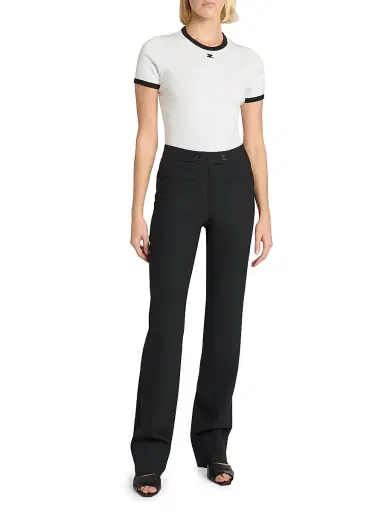 Courrèges Women's Two-Button Bootcut Pants - Black | Thumbnail 2 Courrèges Women's Two-Button Bootcut Pants - Black | Thumbnail 2