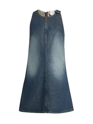 Courrèges Women's Logo Denim Mini Dress - Vintage Medium Blue | Thumbnail 1