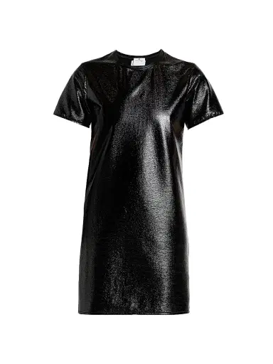 Courrèges Women's Vinyl Shift T-Shirt Dress - Black | Thumbnail 1