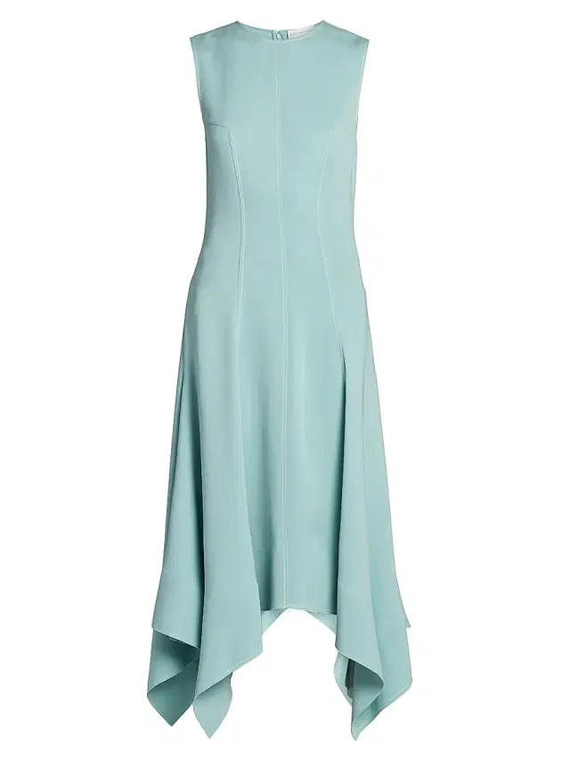 Stella McCartney Women's Handkerchief-Hem Midi Dress - Aquamarine