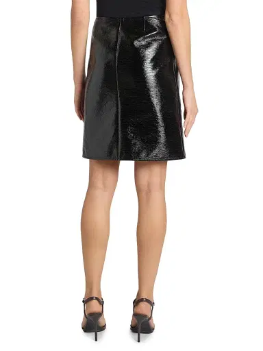 Courrèges Women's Vinyl Cotton-Blend Mini Skirt - Black | Thumbnail 5