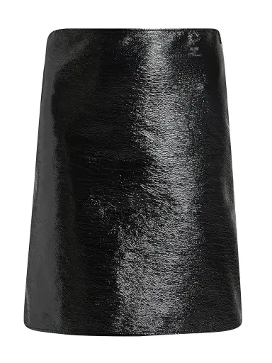 Courrèges Women's Vinyl Cotton-Blend Mini Skirt - Black | Thumbnail 1