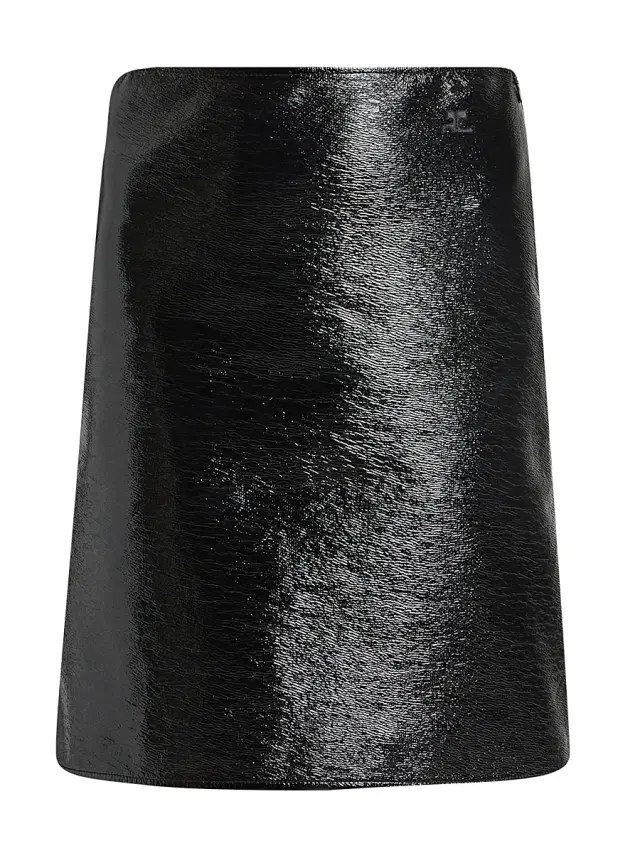 Courreges Women's Vinyl Cotton-Blend Mini Skirt - Black