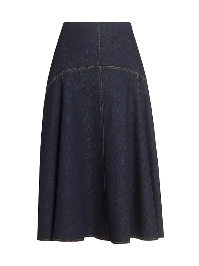 Jacquemus Women's La Jupe Triangle de-Nîmes Denim Midi-Skirt - Dark Navy