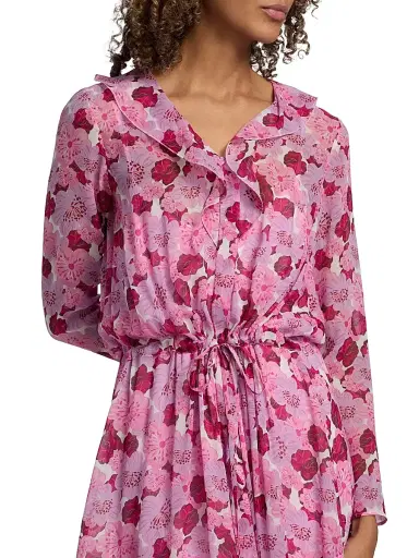 Saloni Women's Izzie Floral Silk-Blend Ruffled Maxi Dress | Thumbnail 6 Saloni Women's Izzie Floral Silk-Blend Ruffled Maxi Dress | Thumbnail 6