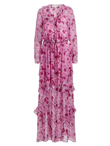 Saloni Women's Izzie Floral Silk-Blend Ruffled Maxi Dress | Thumbnail 1 Saloni Women's Izzie Floral Silk-Blend Ruffled Maxi Dress | Thumbnail 1