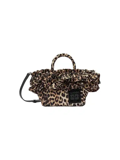 Ganni Women's Mini Shopper Ruffled Top Handle Bag | Thumbnail 1
