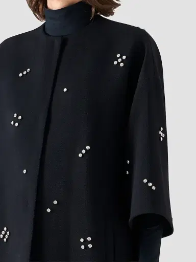 Akris punto Women's Diamond Dice Dot Wool Car Coat | Thumbnail 5 Akris punto Women's Diamond Dice Dot Wool Car Coat | Thumbnail 5