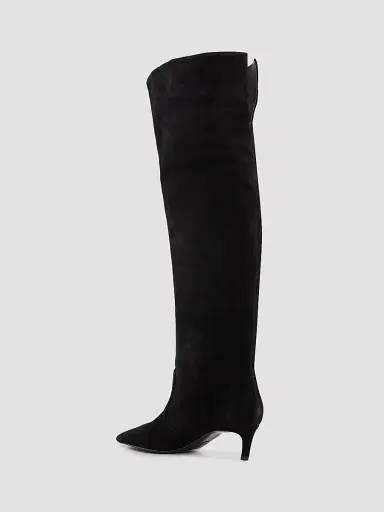 Schutz Women's Odessa Suede Knee-High Boots - Black Suede | Thumbnail 4