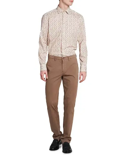 Etro Men's Garment-Dyed Chino Trousers - Walnut - Size 44 | Thumbnail 2